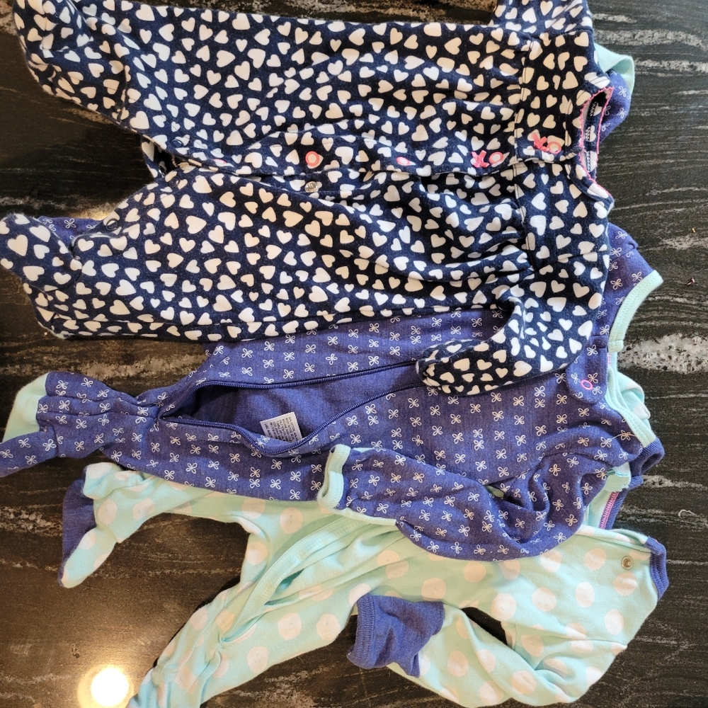 3 Newborn girl sleepers
